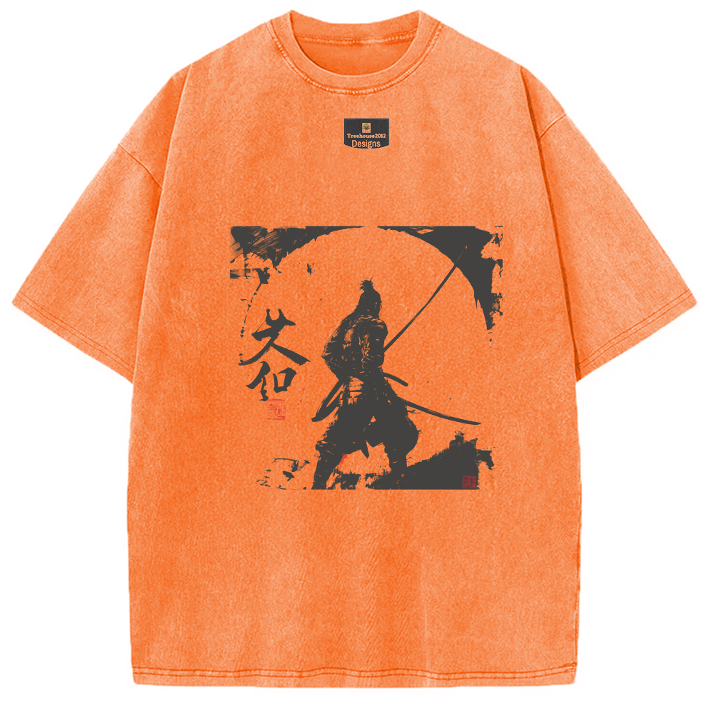 Modecanvas Japanese Samurai Washed T-Shirt