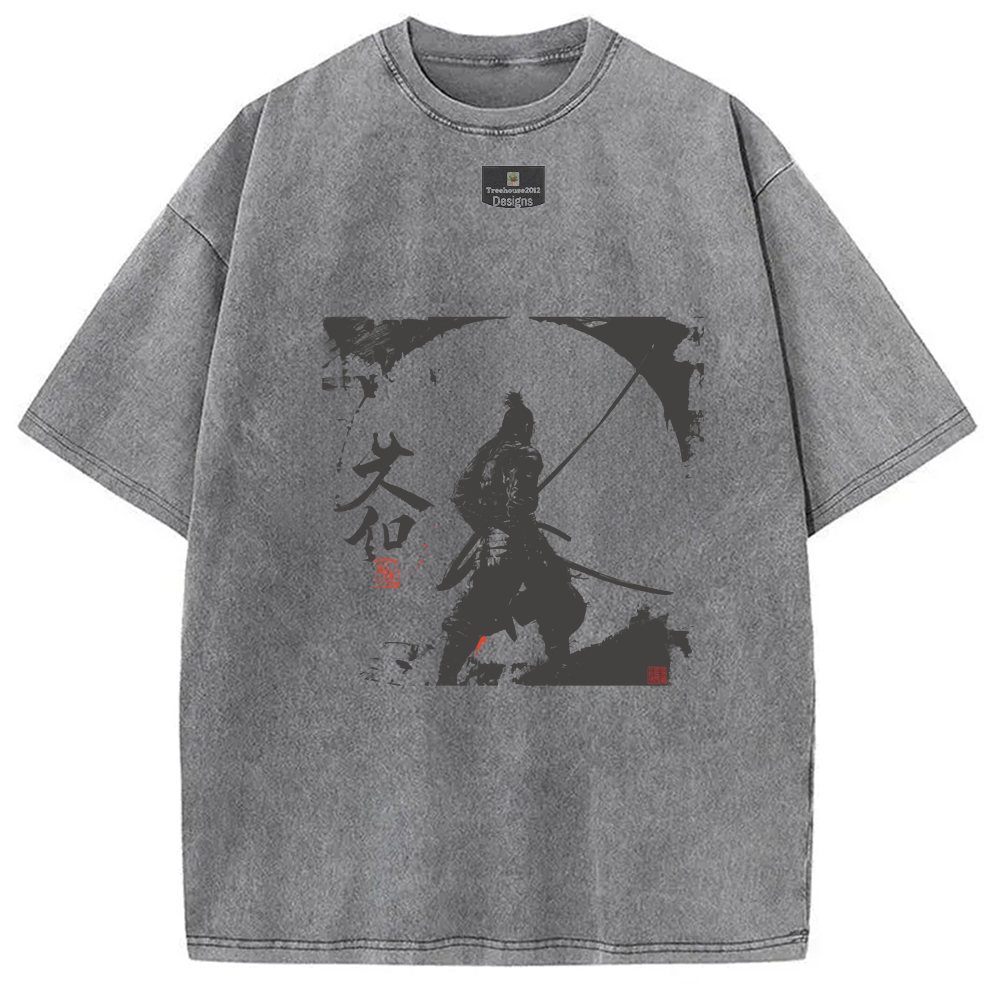 Modecanvas Japanese Samurai Washed T-Shirt