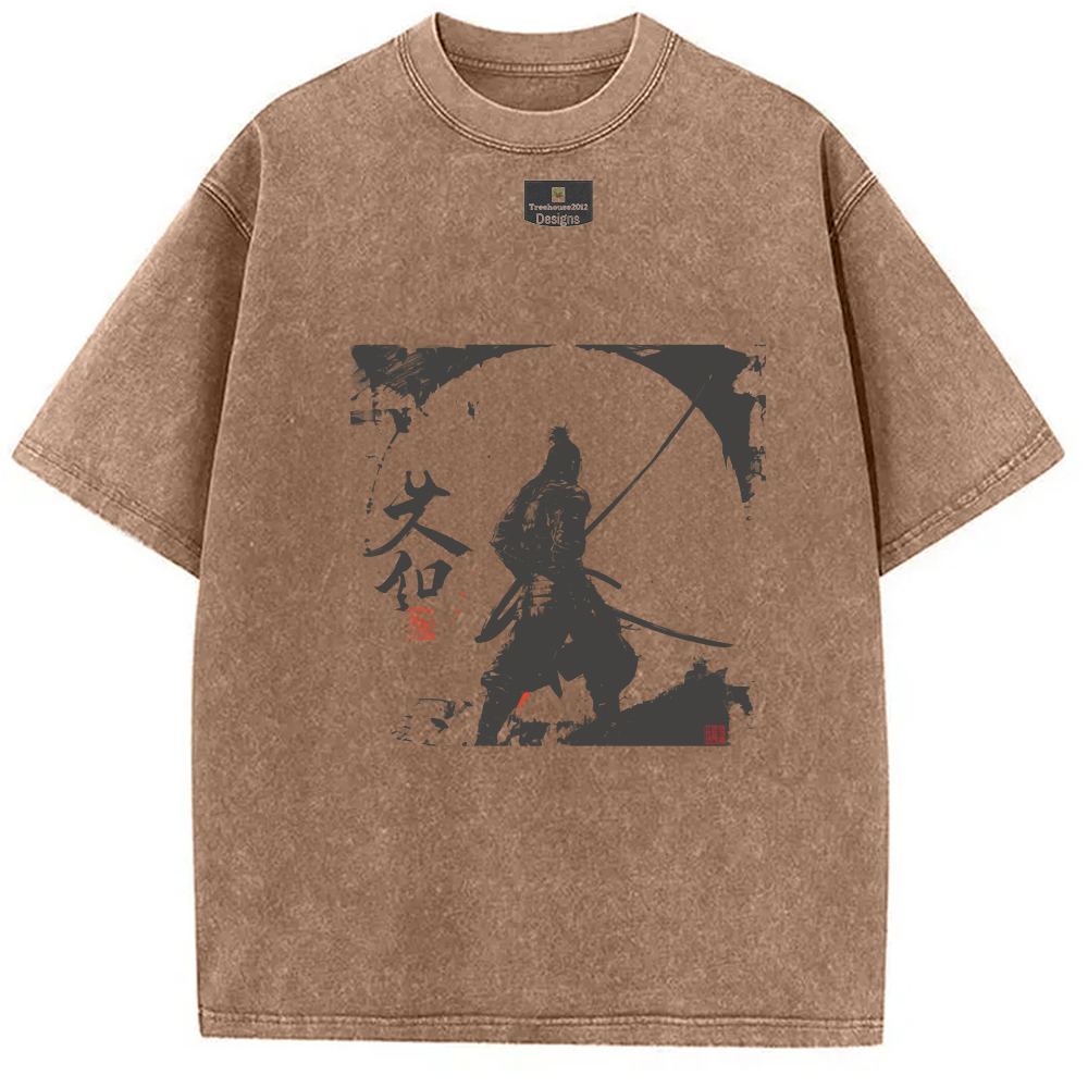 Modecanvas Japanese Samurai Washed T-Shirt