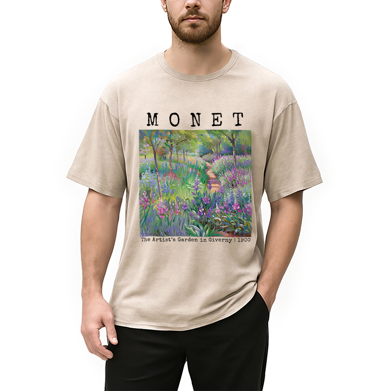 Modecanvas Vintage Floral Landscape Washed T-Shirt