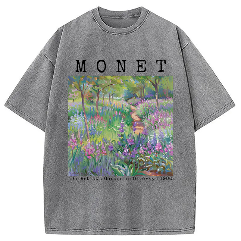 Modecanvas Vintage Floral Landscape Washed T-Shirt