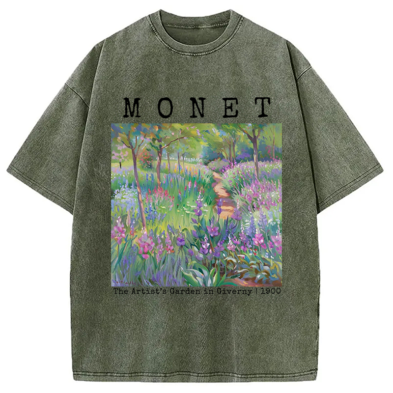 Modecanvas Vintage Floral Landscape Washed T-Shirt