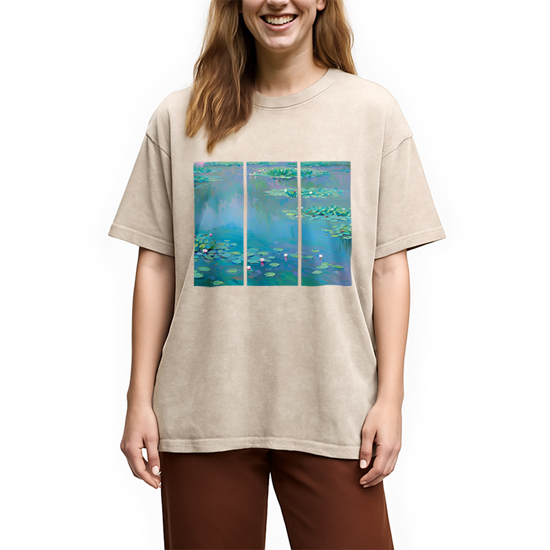Modecanvas Claude Monet Water Washed T-Shirt