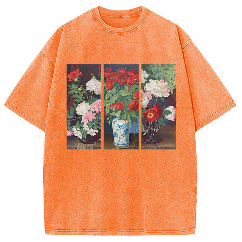 Modecanvas Van Gogh Flower Washed T-Shirt