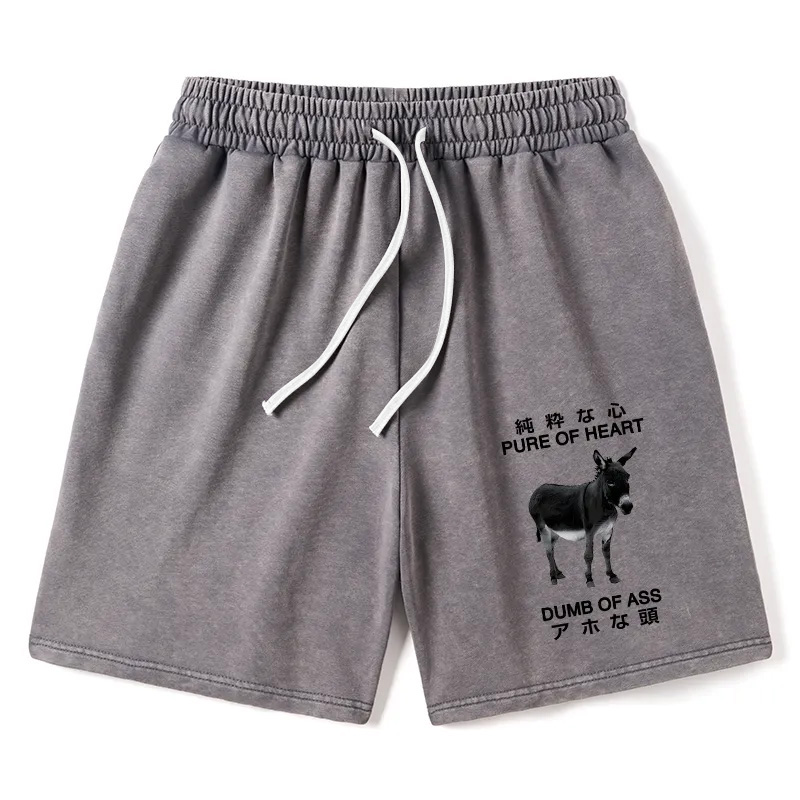 Modecanvas Pure Of Heart Dumb Of Ass Washed Shorts