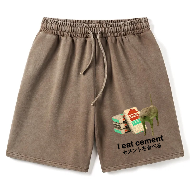 Modecanvas I Eat Cement Washed Shorts For Sale