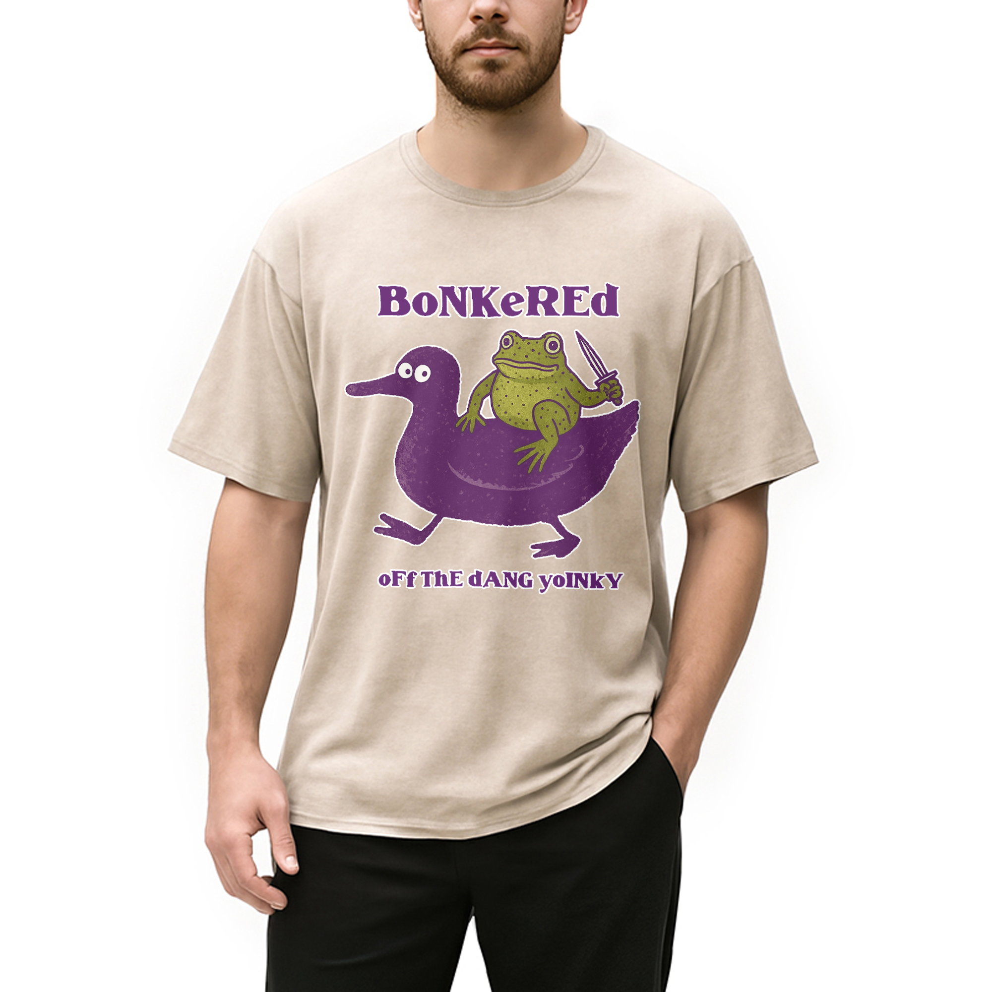 Modecanvas Bonkered of The Dang Yoinky Goose Washed T-Shirt
