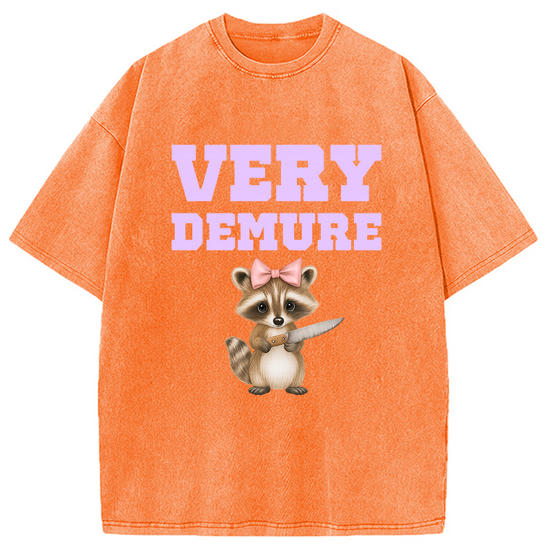 Modecanvas Very Demure Raccoon Washed T-Shirt