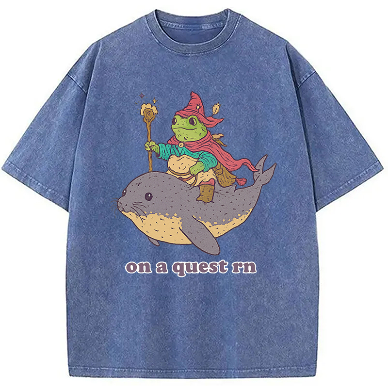 Modecanvas On a Quest Right Now Washed T-Shirt
