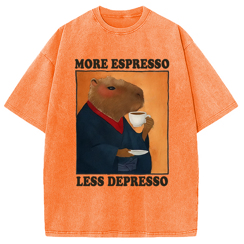 Modecanvas Elegant Capybara Washed T-Shirt