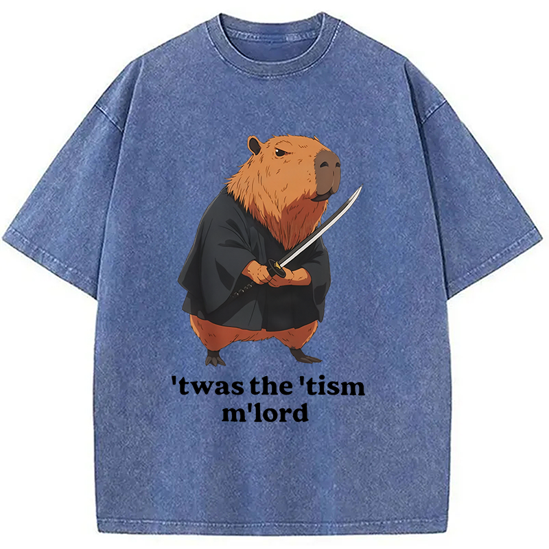 Modecanvas Focused Samurai Capybara Washed T-Shirt