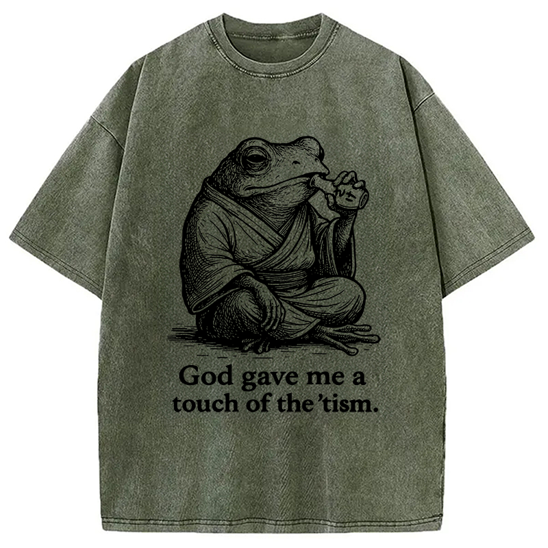 Modecanvas God Gave Me A Touch Of The tism Washed T-Shirt