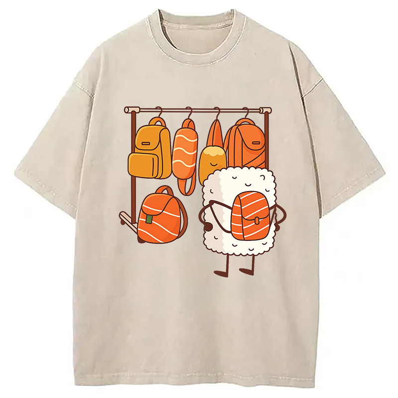 Modecanvas Sushi Is Selecting Backpacks Washed T-Shirt