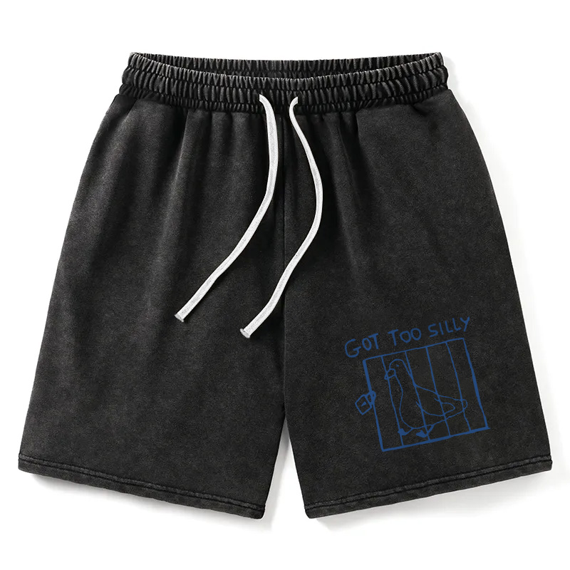 Modecanvas Got Too Silly Meme Washed Short