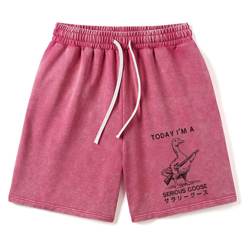 Modecanvas Serious Stupid Goose Washed Short