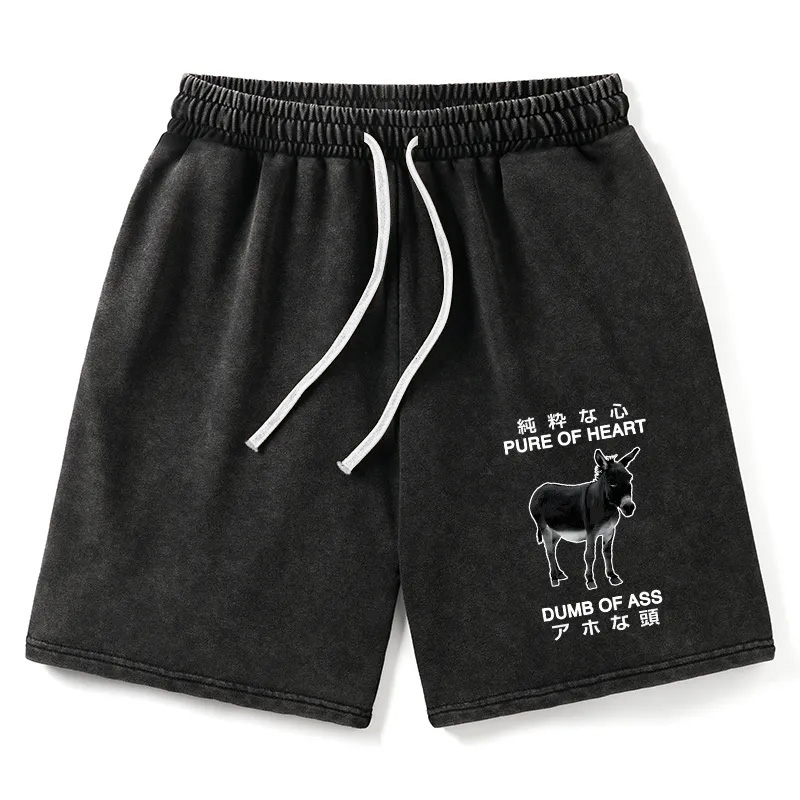 Modecanvas Pure Of Heart Dumb Of Ass Washed Shorts