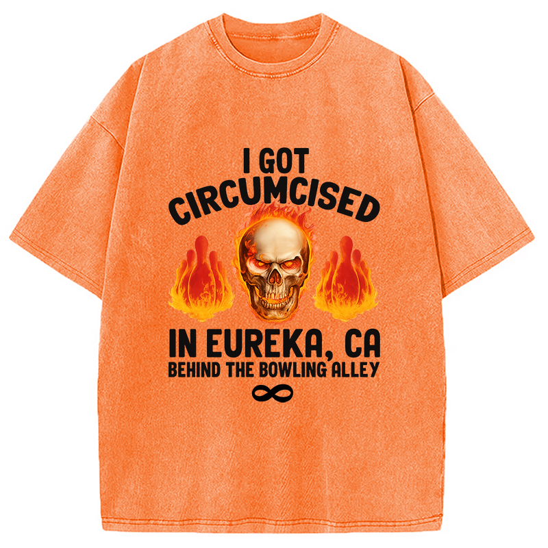 Modecanvas Circumcised Bowling Oddly Funny Meme Washed T-Shirt