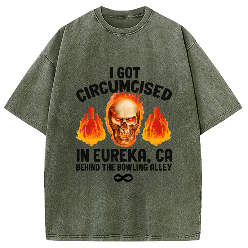 Modecanvas Circumcised Bowling Oddly Funny Meme Washed T-Shirt