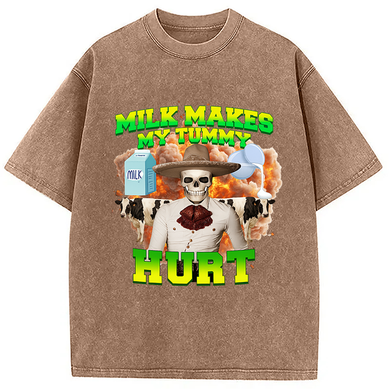 Modecanvas Lactose Intolerance Meme Washed T-Shirt