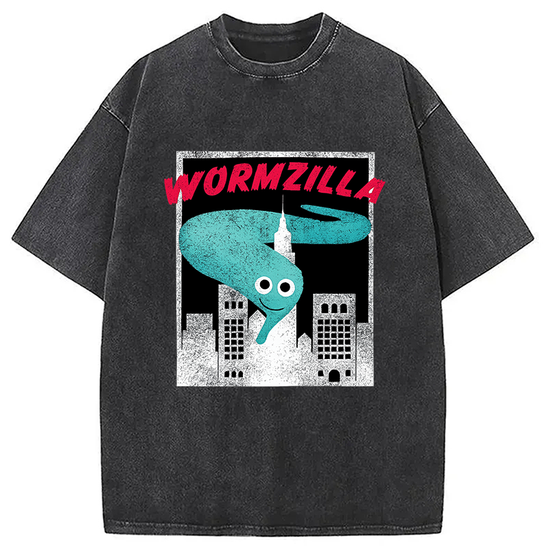 Modecanvas Worm On A String Meme Washed T-Shirt