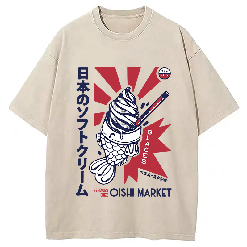 Modecanvas Glaces Vendues Chez Oishi Market Washed T-Shirt