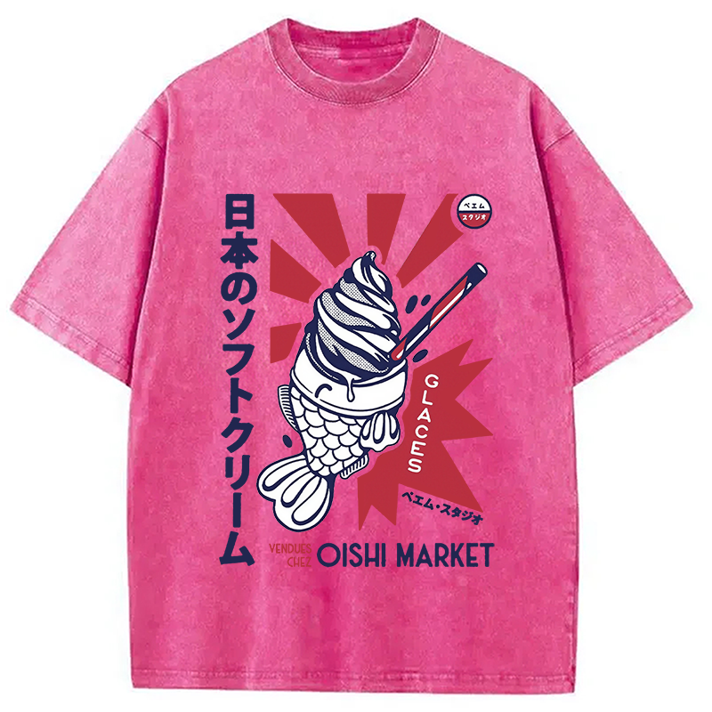 Modecanvas Glaces Vendues Chez Oishi Market Washed T-Shirt
