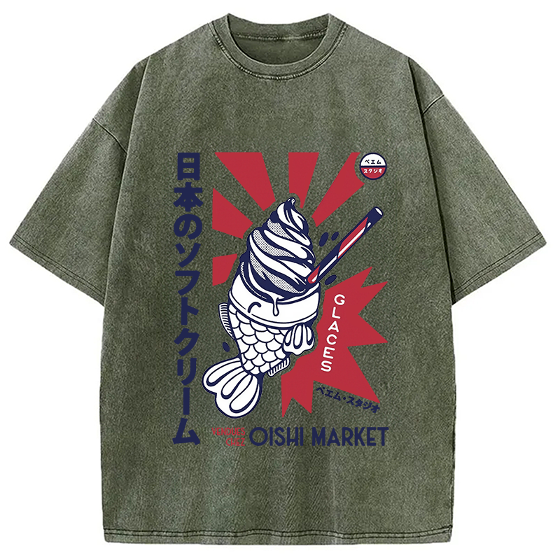 Modecanvas Glaces Vendues Chez Oishi Market Washed T-Shirt