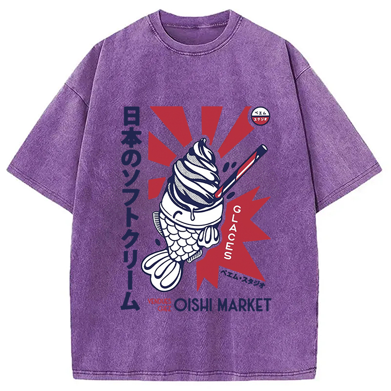 Modecanvas Glaces Vendues Chez Oishi Market Washed T-Shirt