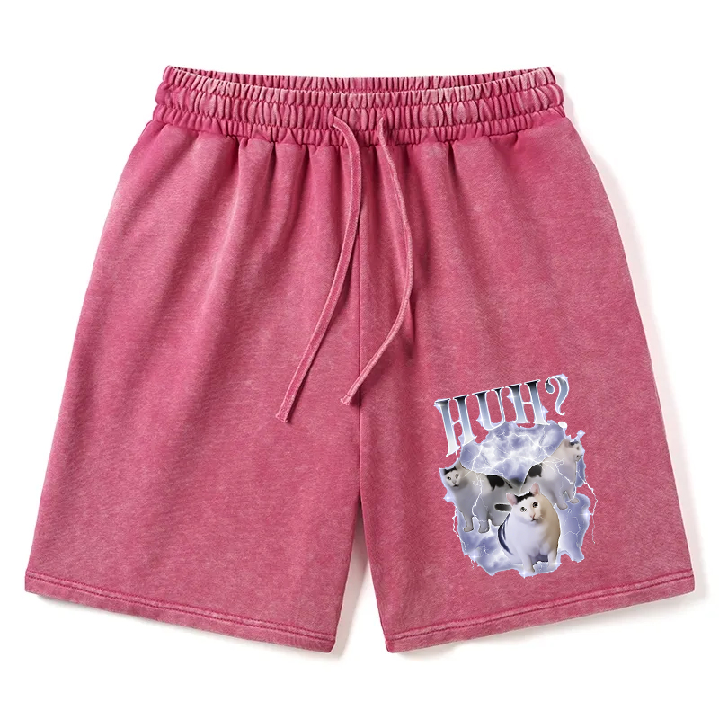 Modecanvas Huh Cat Chonky Ben Meme Washed Shorts For Sale