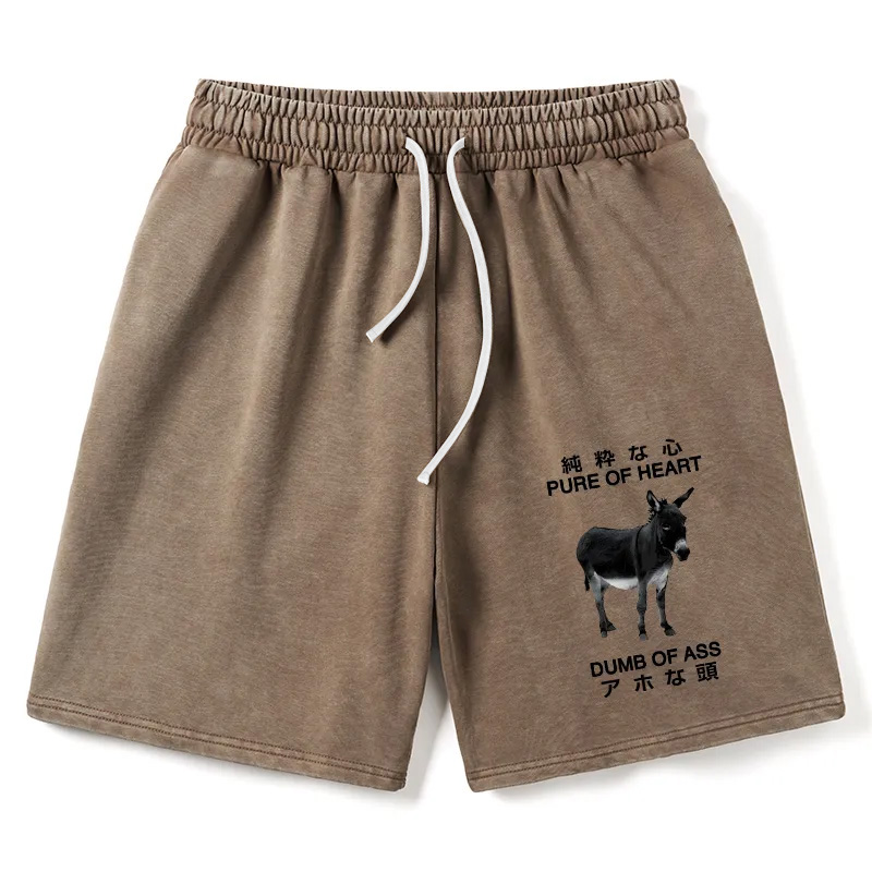 Modecanvas Pure Of Heart Dumb Of Ass Washed Shorts