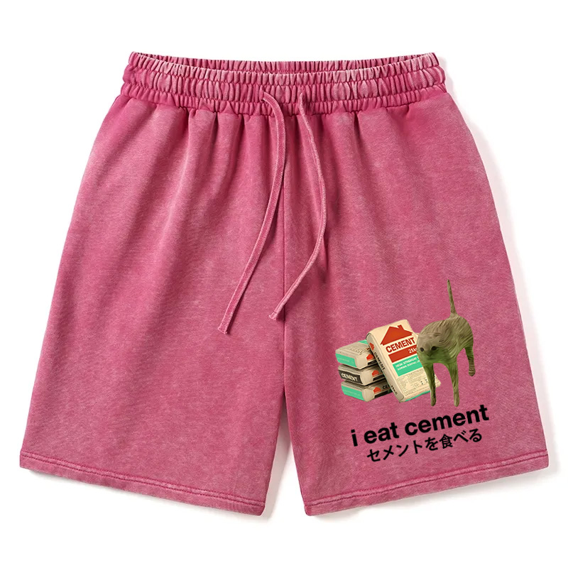 Modecanvas I Eat Cement Washed Shorts For Sale