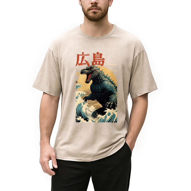Modecanvas Hiroshima Godzilla Vintage Washed T-Shirt