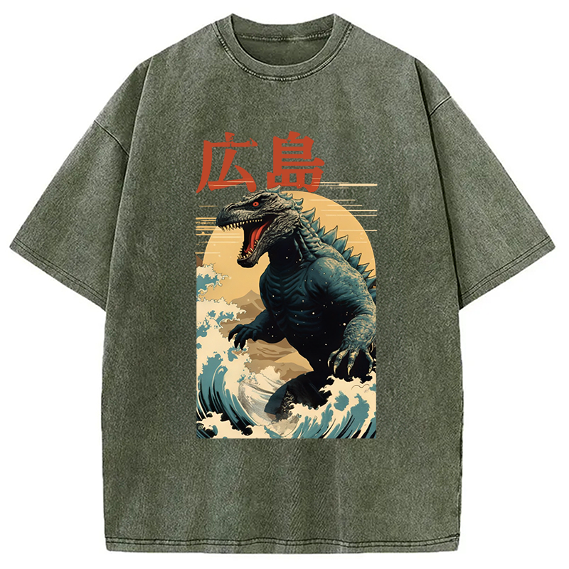 Modecanvas Hiroshima Godzilla Vintage Washed T-Shirt