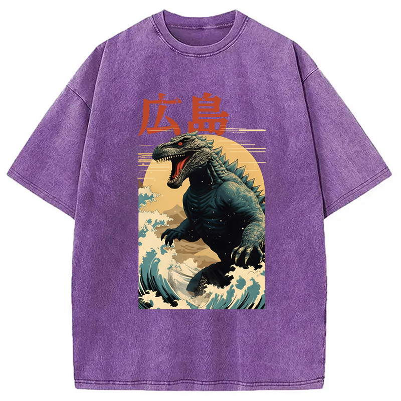 Modecanvas Hiroshima Godzilla Vintage Washed T-Shirt