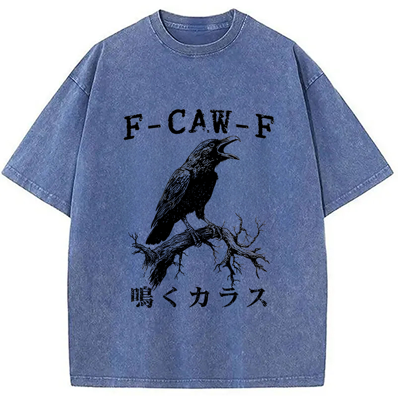 Modecanvas Funny Crow Call Washed T-Shirt