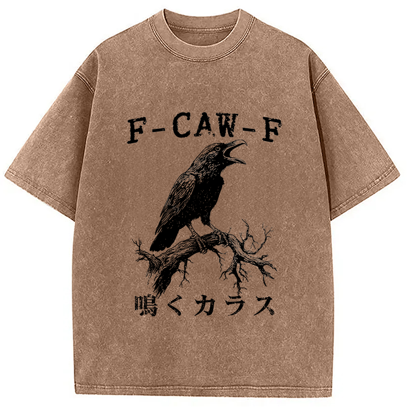 Modecanvas Funny Crow Call Washed T-Shirt