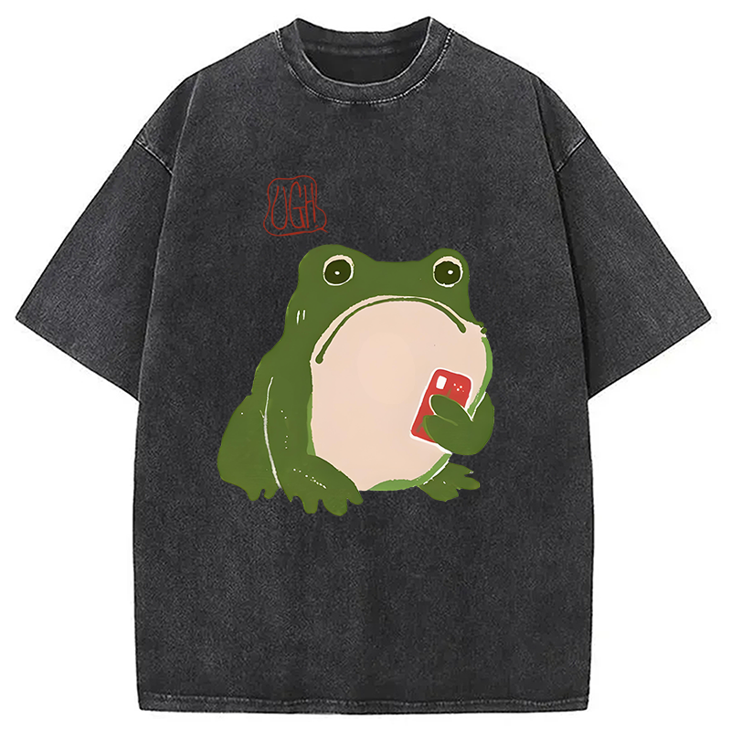 Modecanvas Ugh Matsumoto Hoji Frog Washed T-Shirt