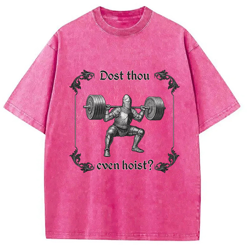 Modecanvas Dost Thou Even Hoist Washed T-Shirt-modecanvas