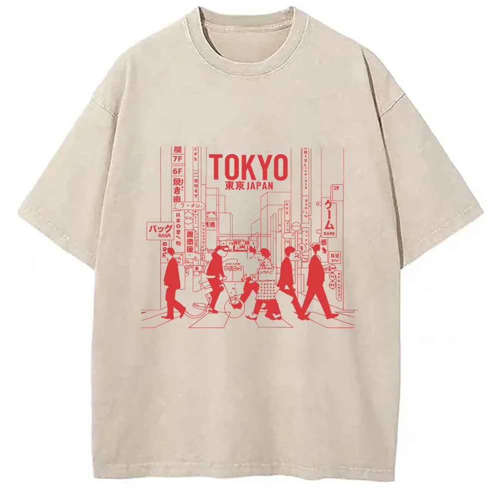 Modecanvas Tokyo Japan Street Vintage Washed T-Shirt