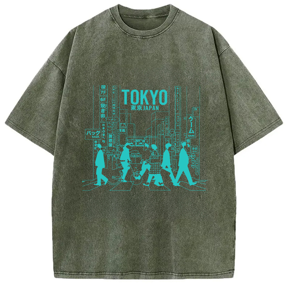 Modecanvas Tokyo Japan Street Vintage Washed T-Shirt