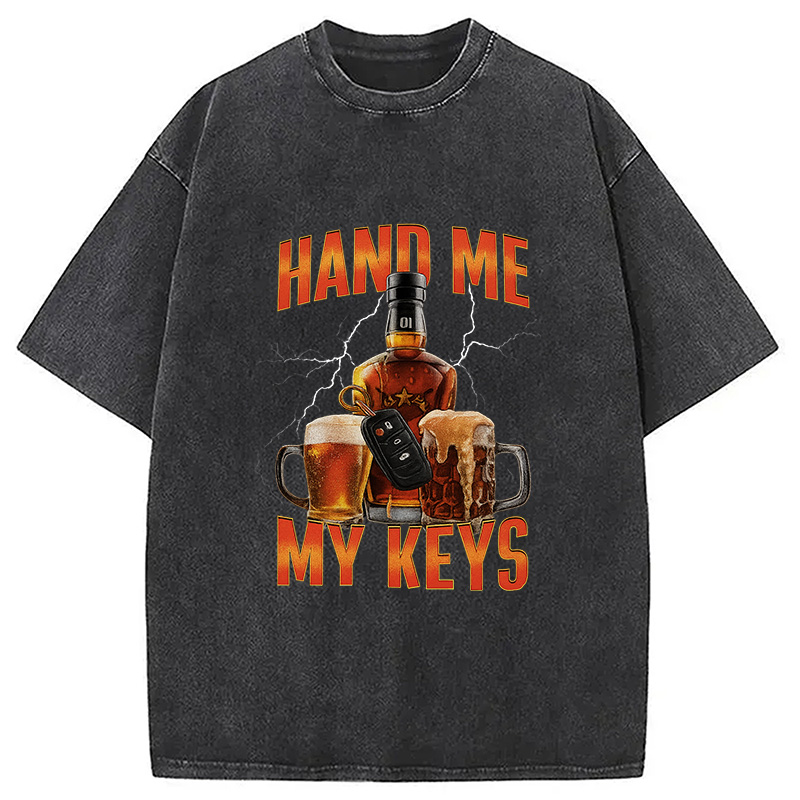 Modecanvas Hand Me The Keys Meme Washed T-Shirt