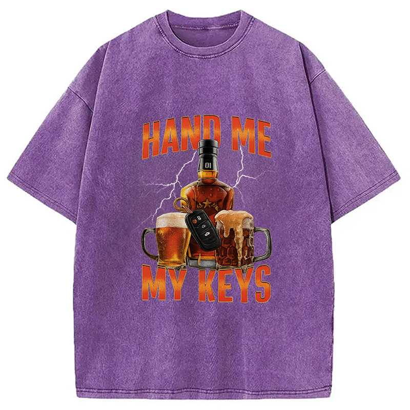 Modecanvas Hand Me The Keys Meme Washed T-Shirt