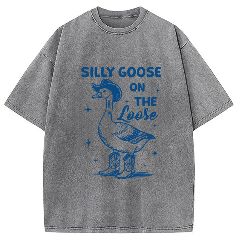 Modecanvas Silly Goose On The Loose Washed T-Shirt