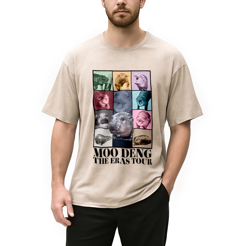 Modecanvas Moodeng Hippo The Era Tour Washed T-Shirt