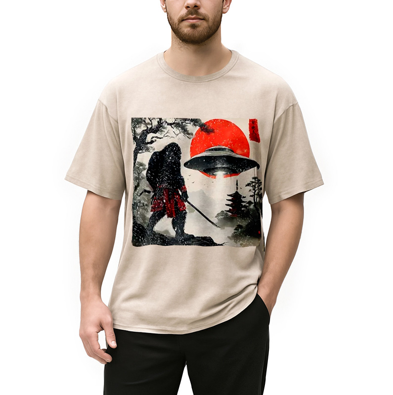 Modecanvas Bigfoot Vs Alien Washed T-Shirt