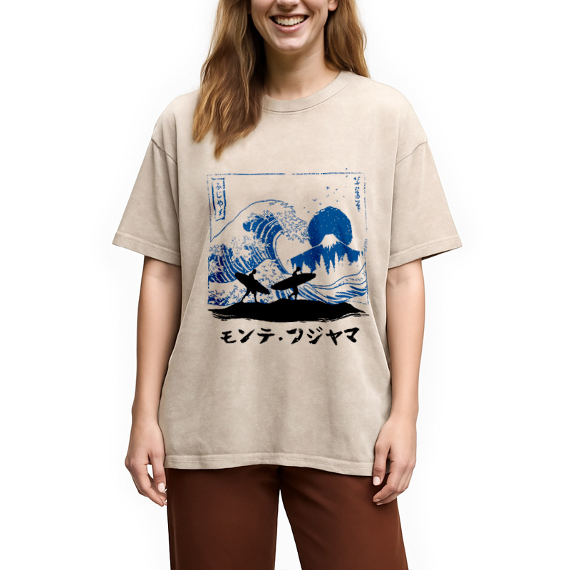 Modecanvas Japanese Surfing Washed T-Shirt
