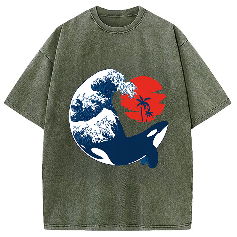 Modecanvas The Killer Wave Washed T-Shirt