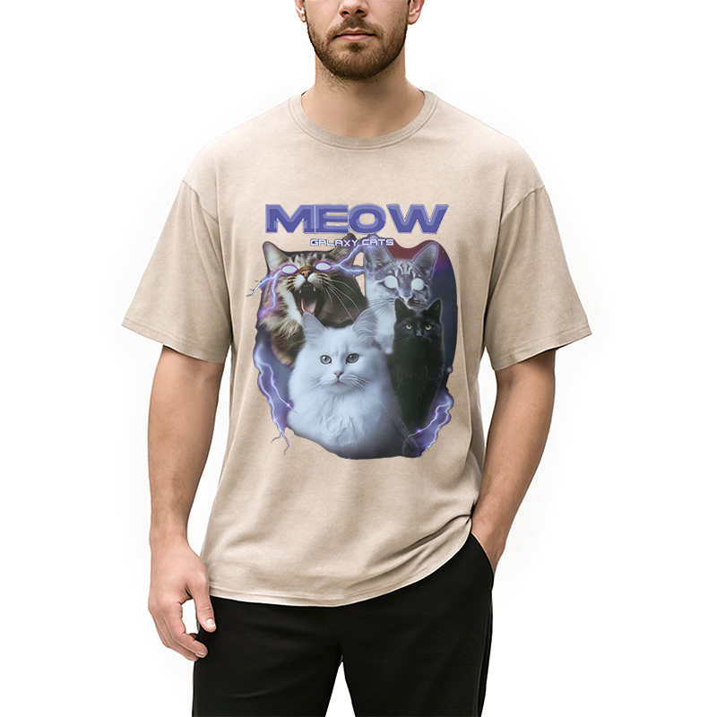 Modecanvas Neow Cat Meme Washed T-Shirt