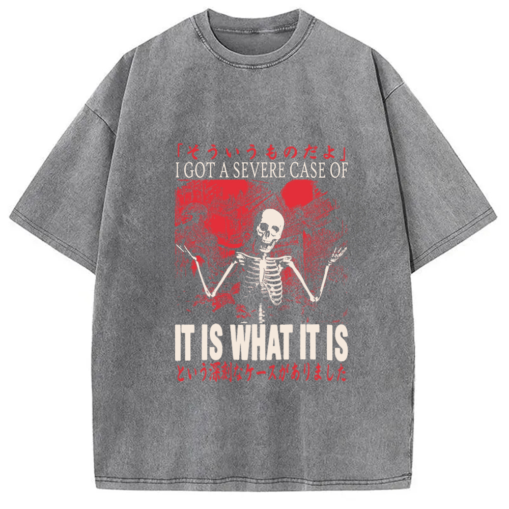 Modecanvas It Is What It Is Skeleton Washed T-Shirt