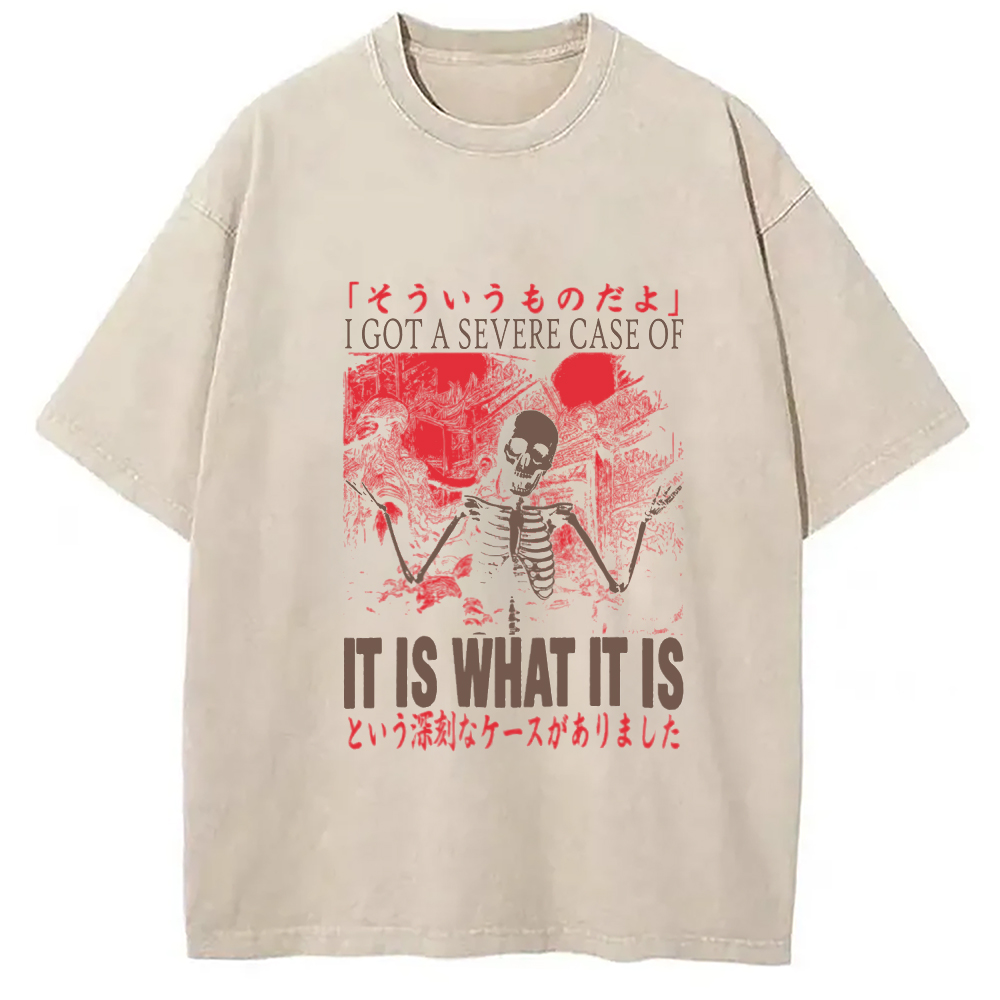 Modecanvas It Is What It Is Skeleton Washed T-Shirt